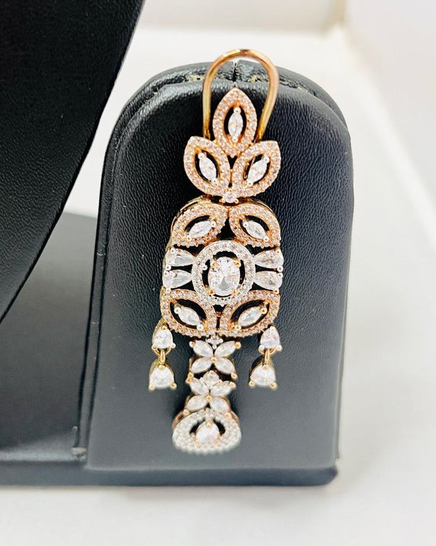 Rose Gold American Diamond Necklace Set
