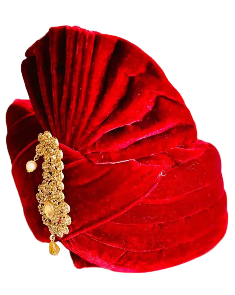 Royal Red Velvet Turban