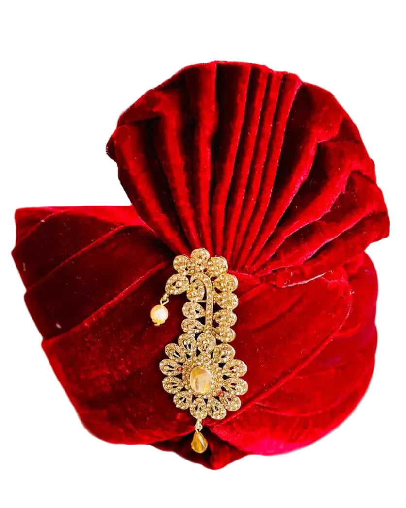 Royal Red Velvet Turban