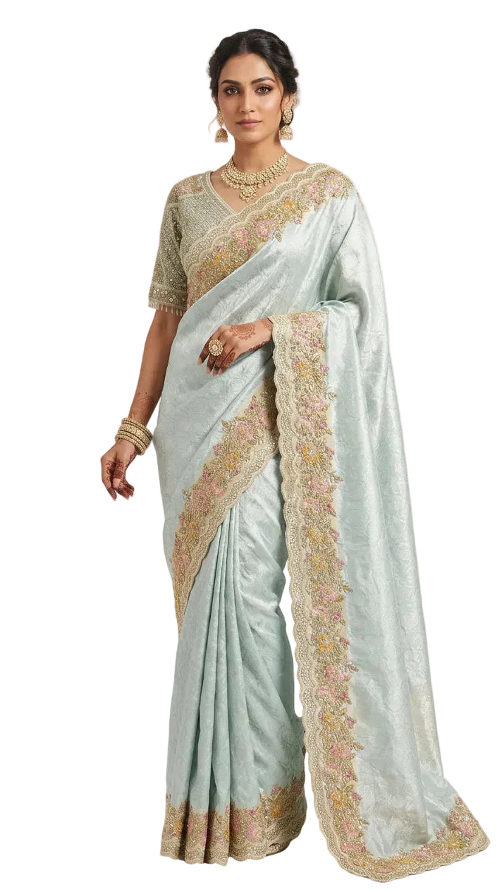 Sky-Blue Color Saree