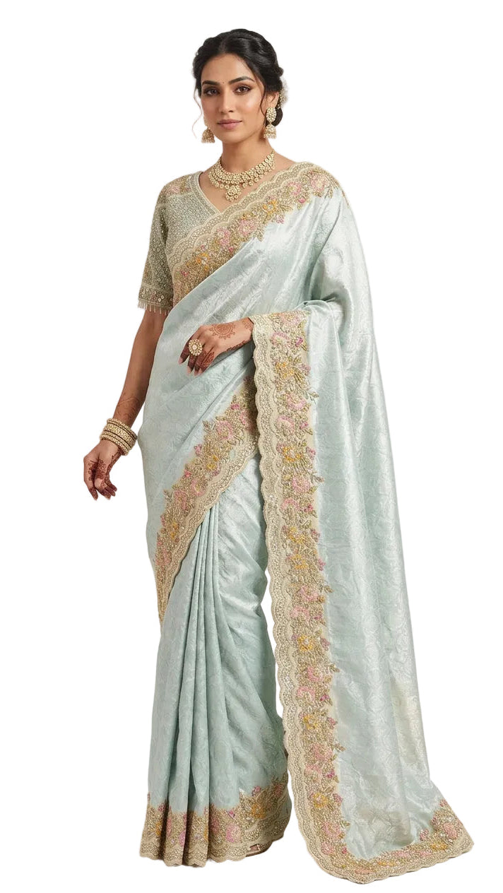 Sky-Blue Color Saree