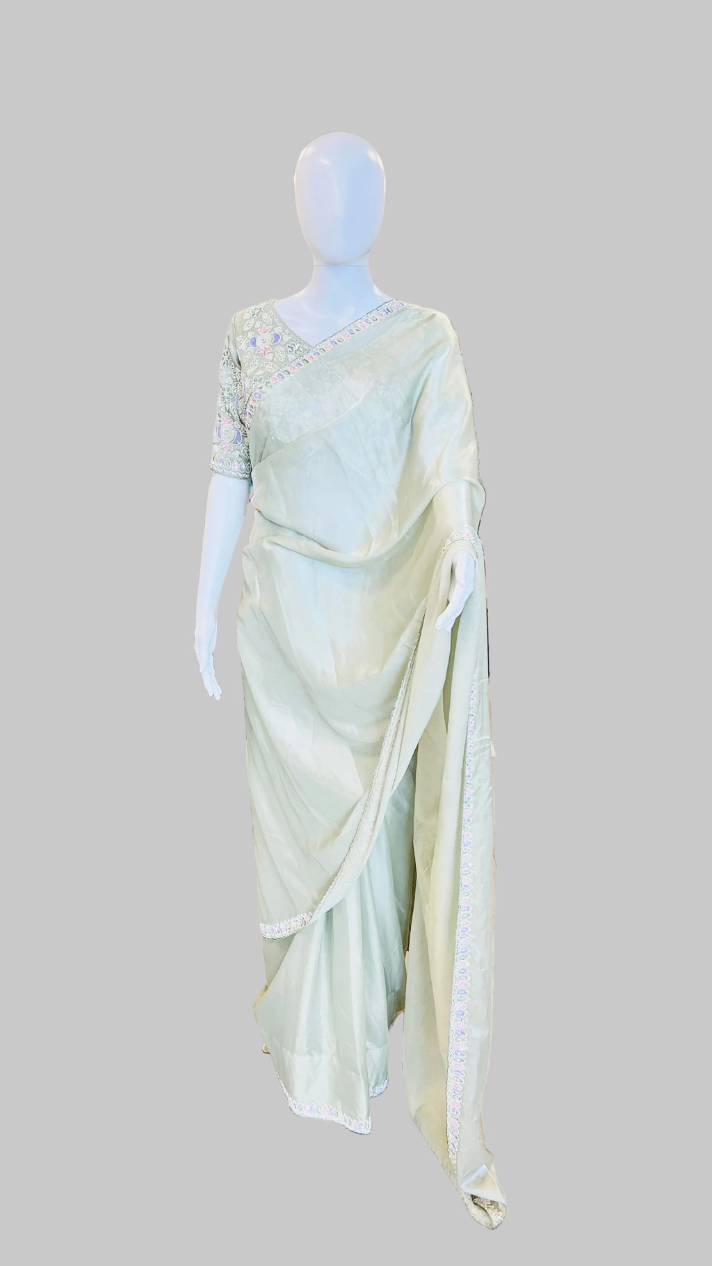 Mint Green Color Saree