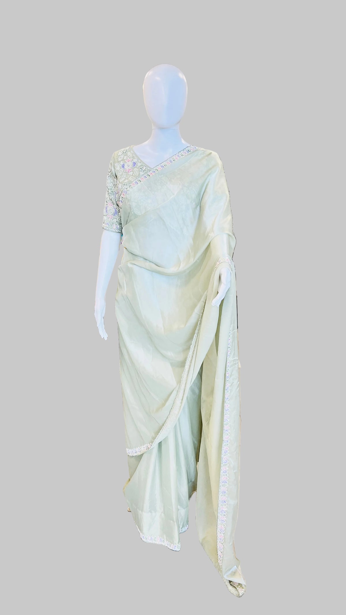 Mint Green Color Saree