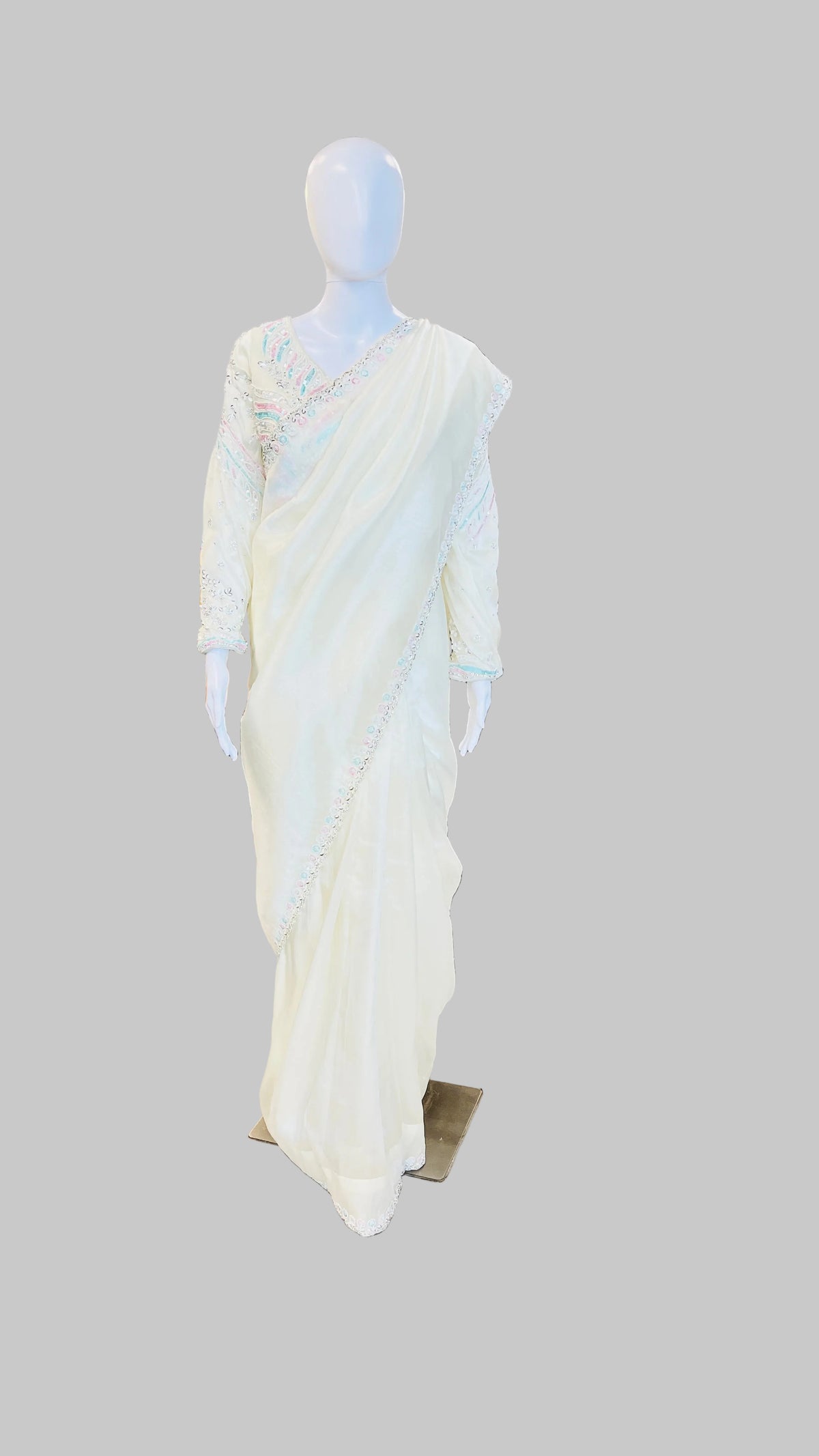 Ivory Color Saree