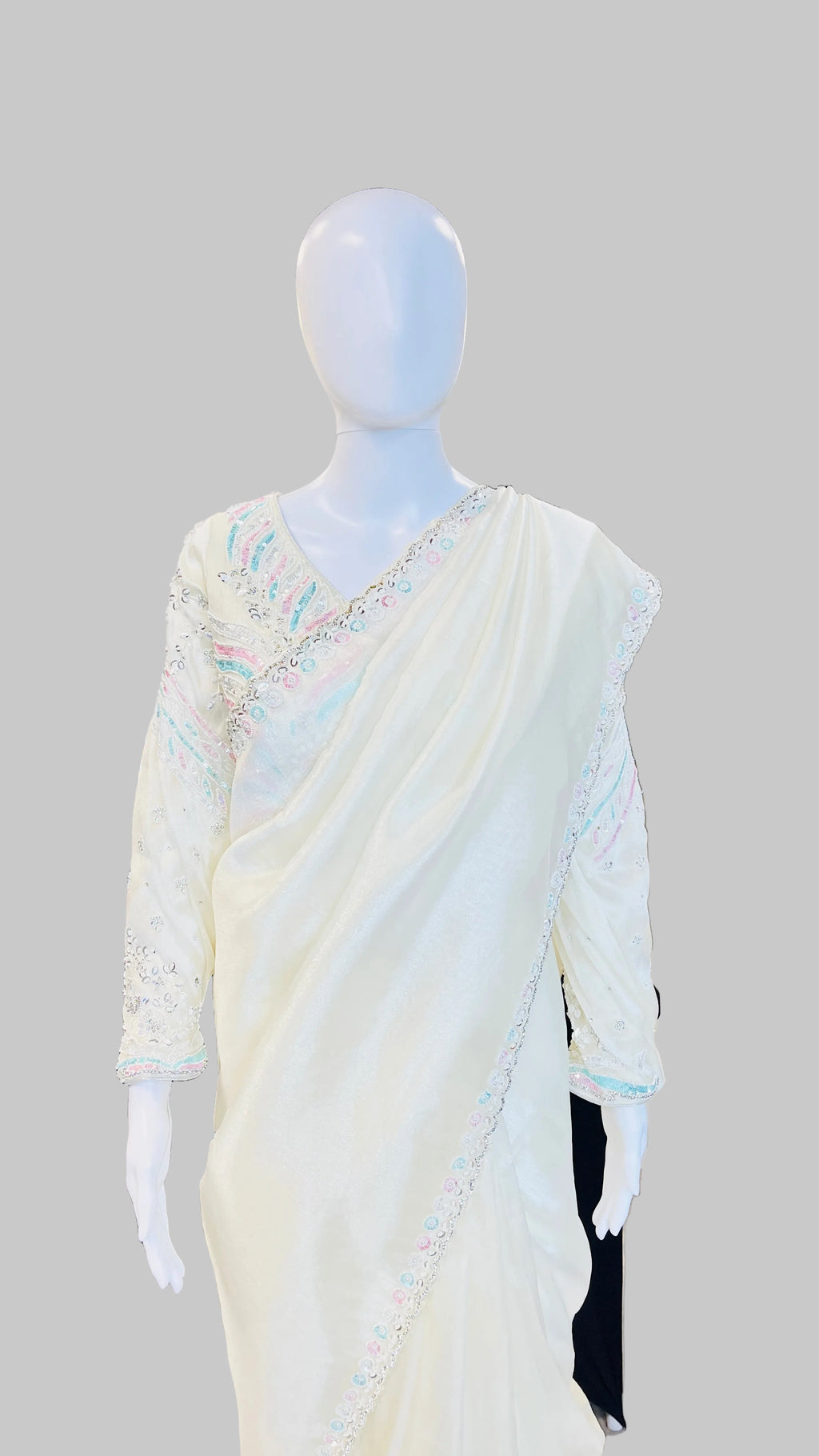 Ivory Color Saree