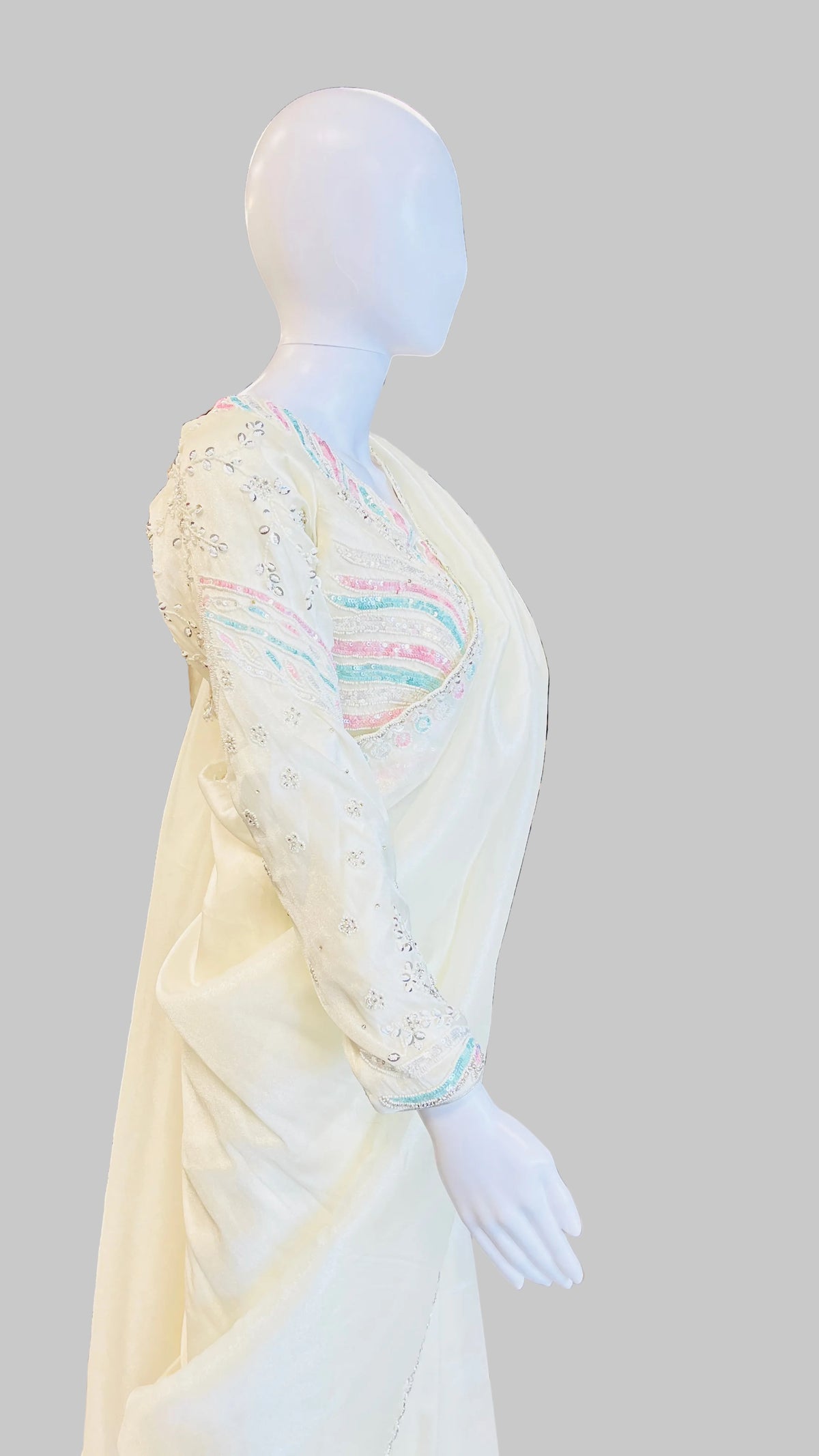 Ivory Color Saree