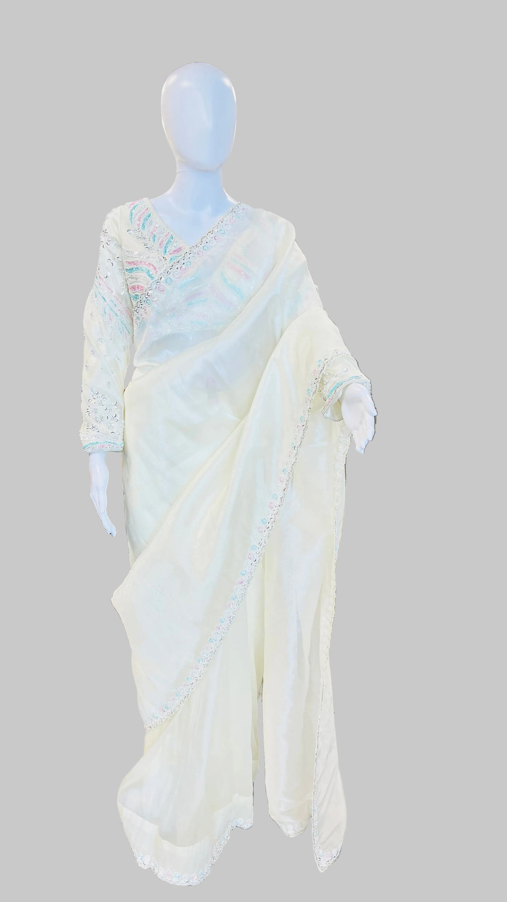 Ivory Color Saree