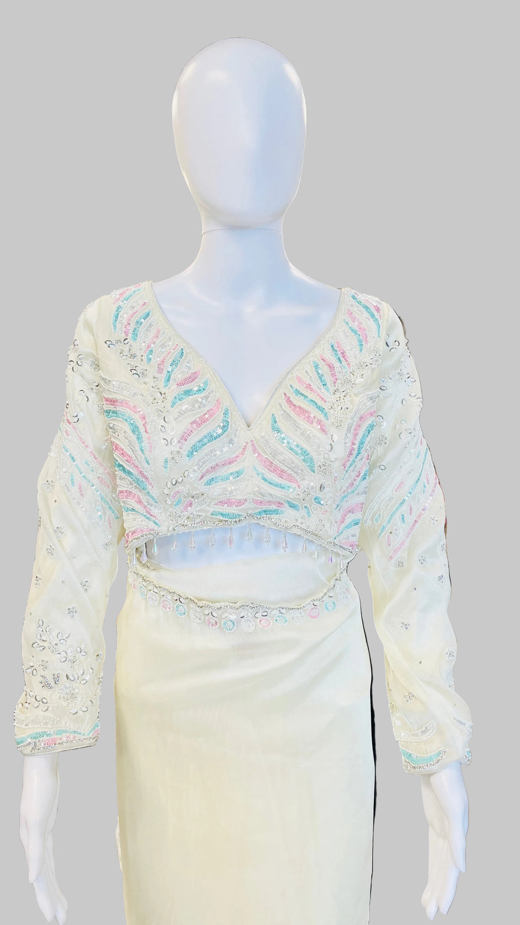 Ivory Color Saree
