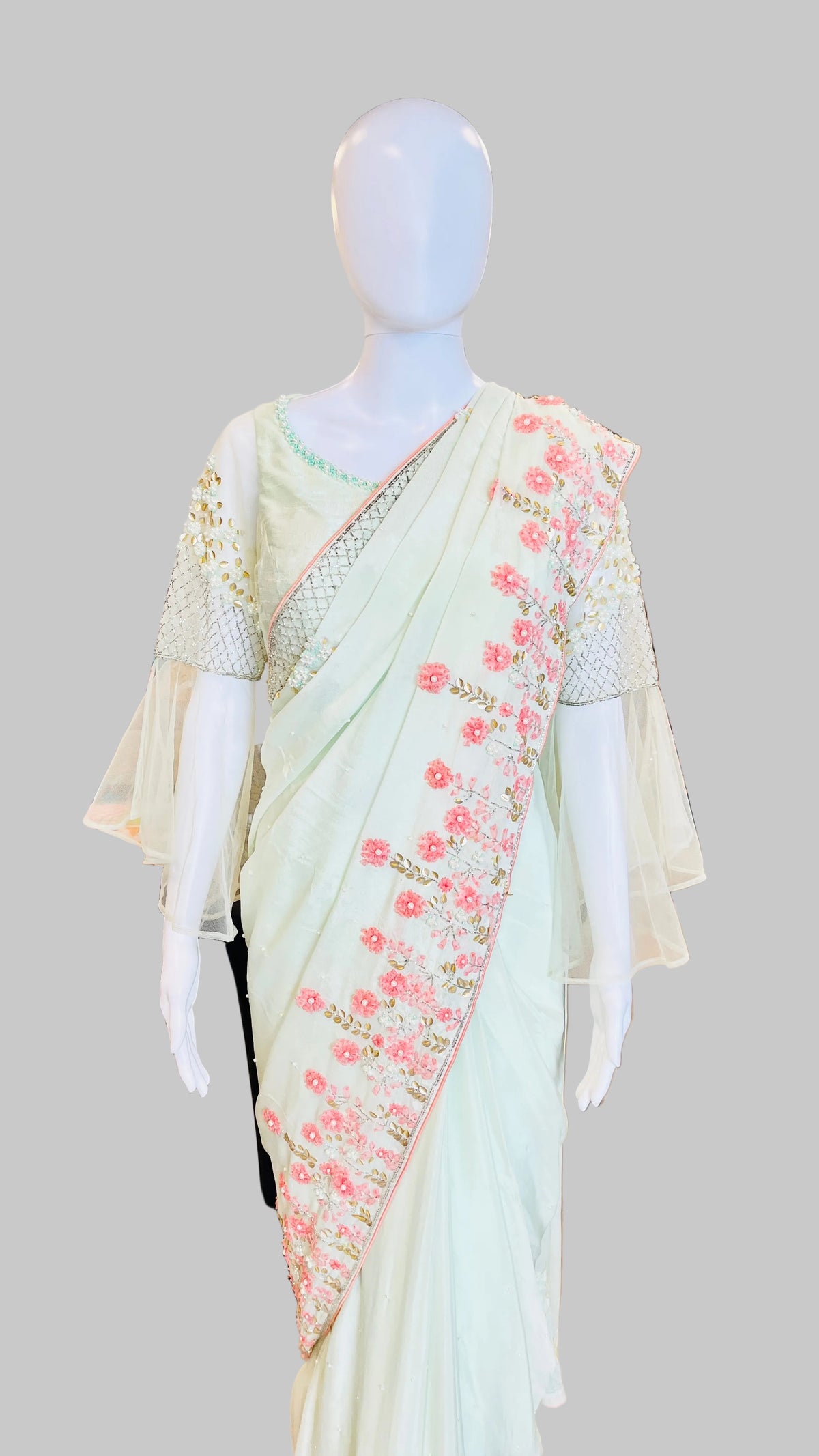 Min-Green Color Saree