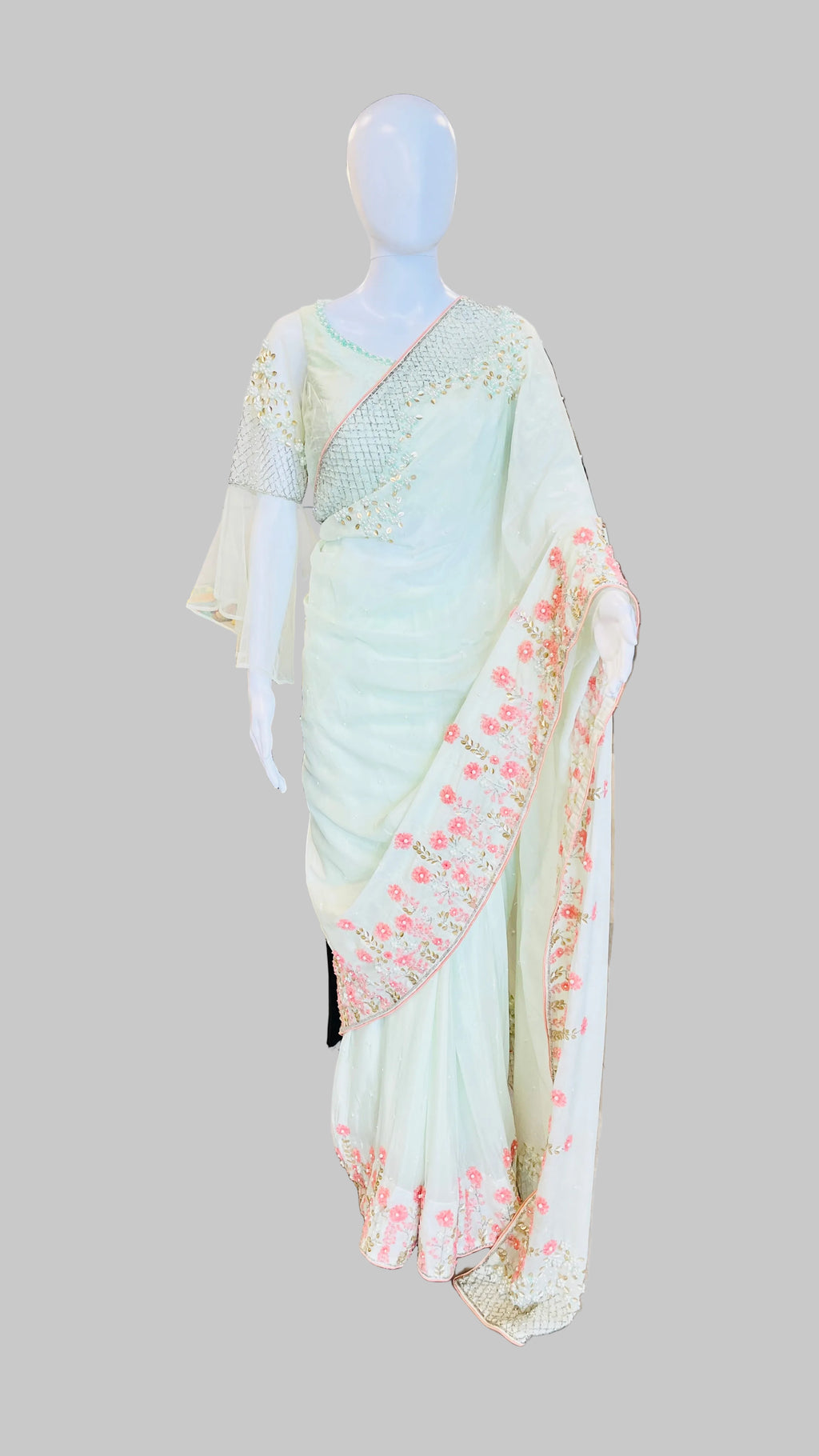 Min-Green Color Saree