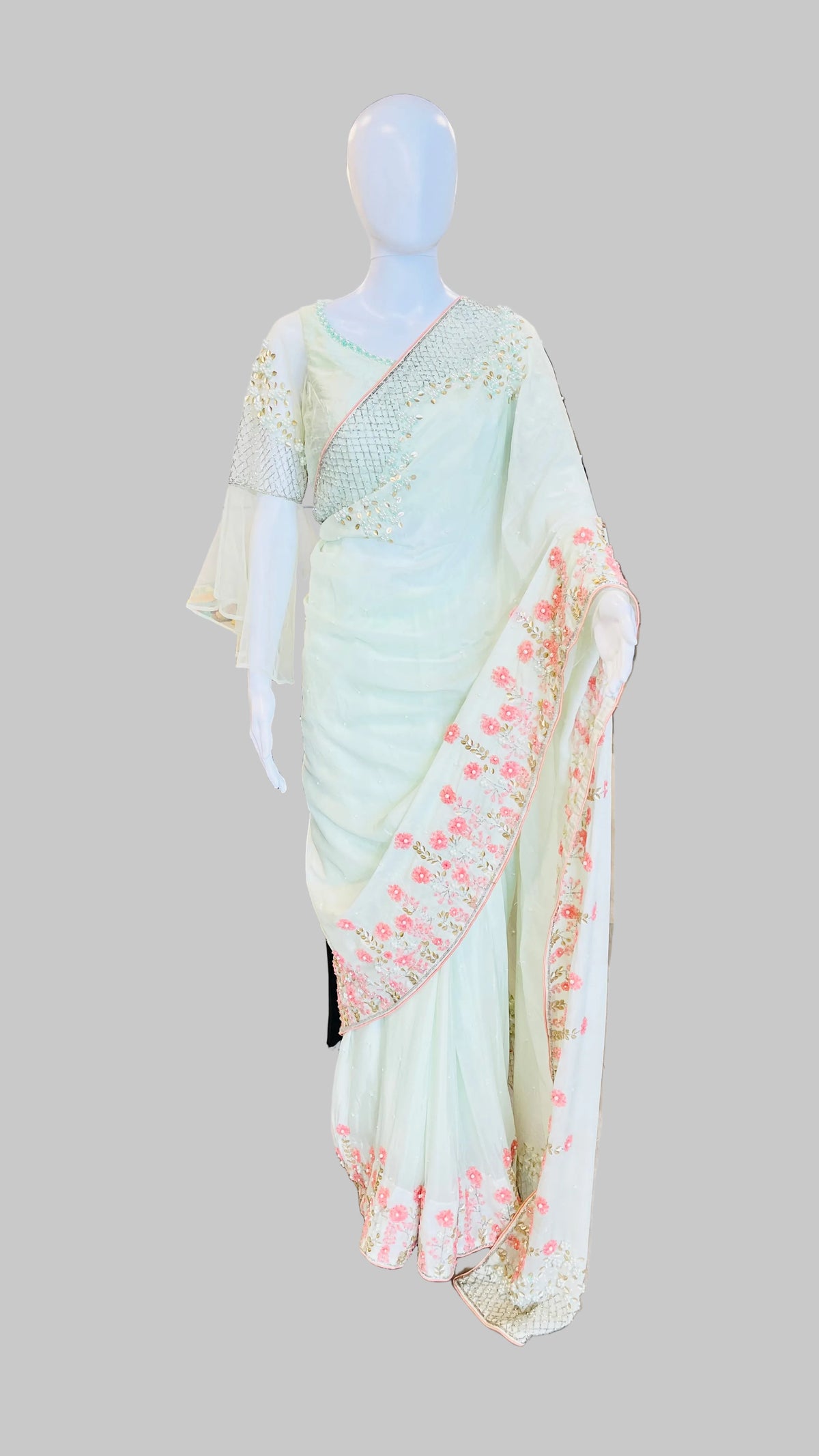 Min-Green Color Saree