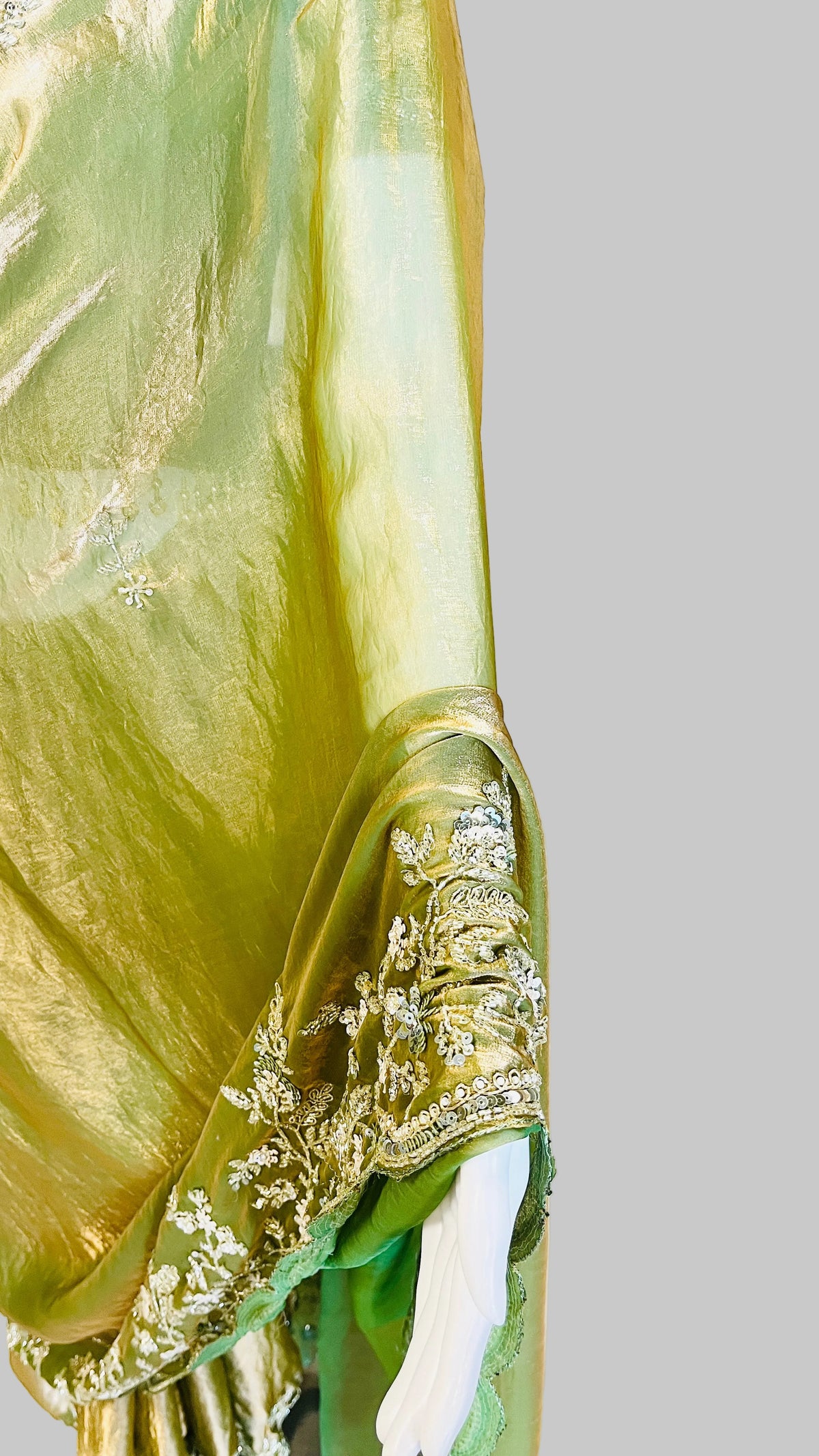 Olive Green Color Saree