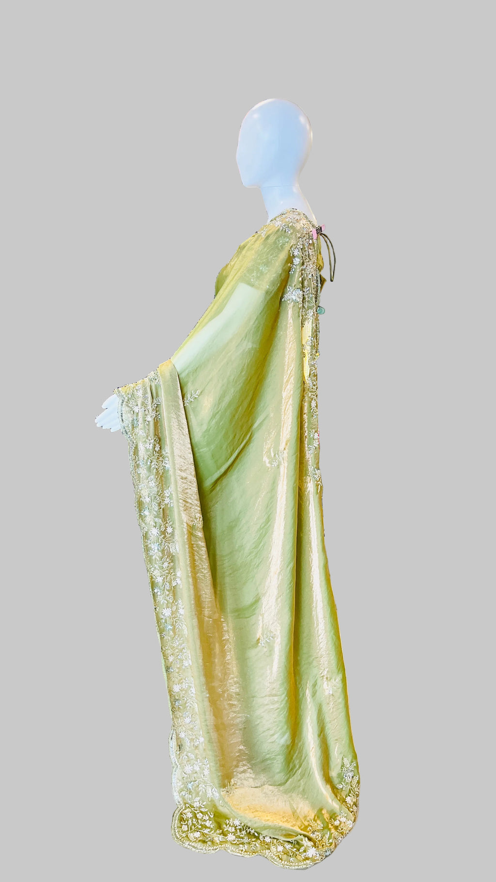 Olive Green Color Saree