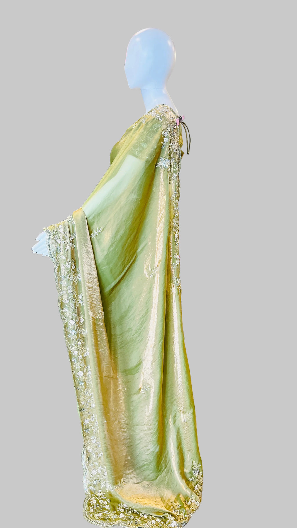 Olive Green Color Saree