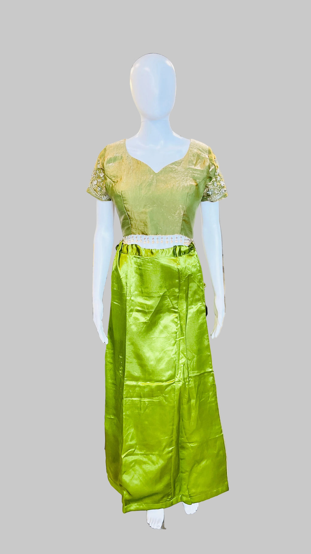 Olive Green Color Saree
