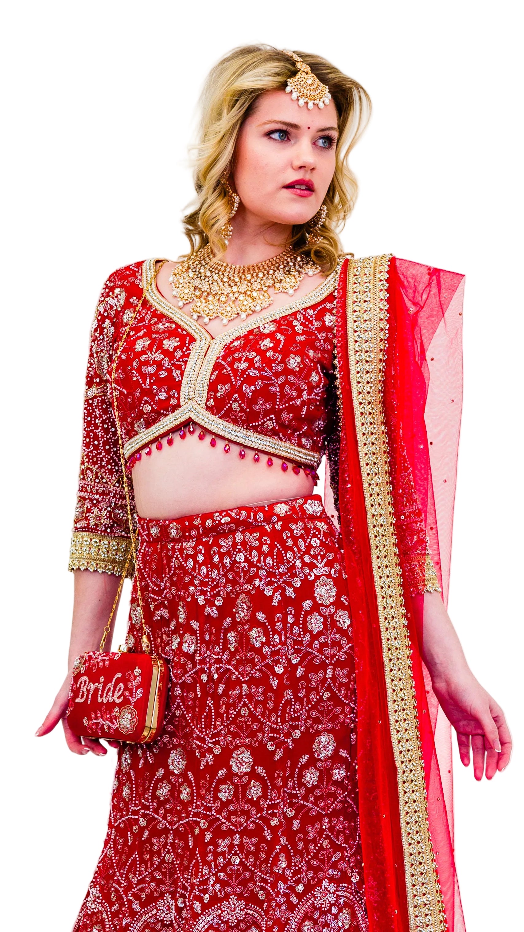 Red Bridal Mermaid Lehnga
