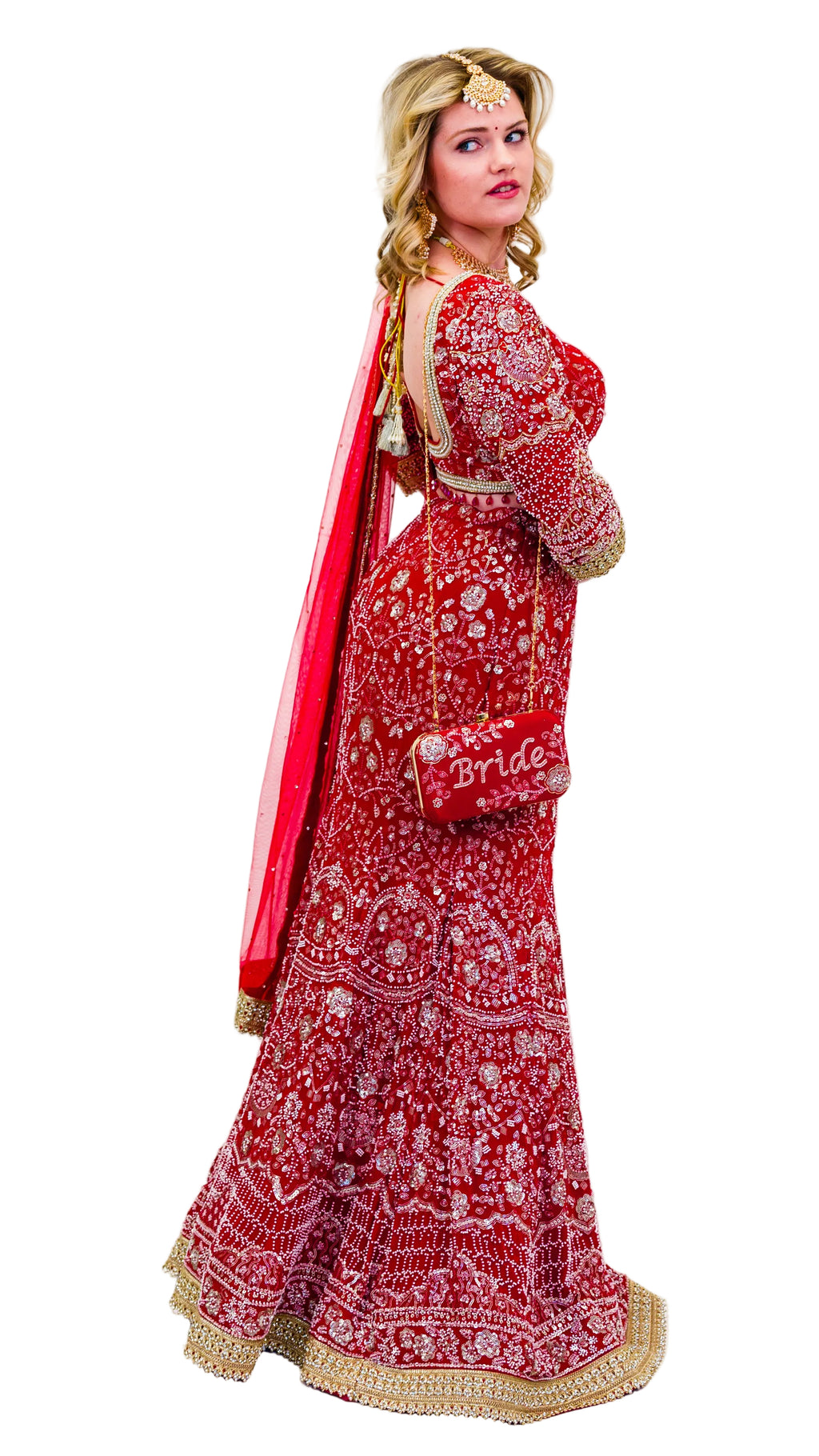 Red Bridal Mermaid Lehnga