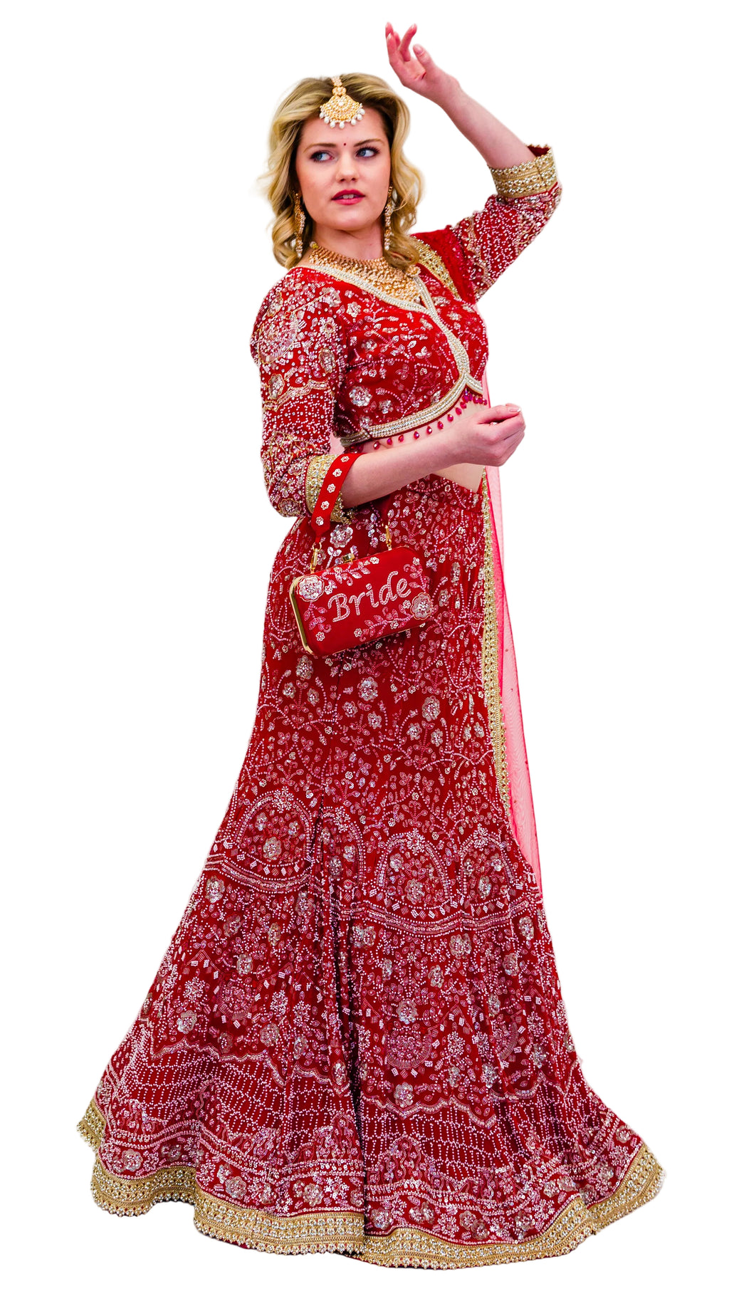 Red Bridal Mermaid Lehnga