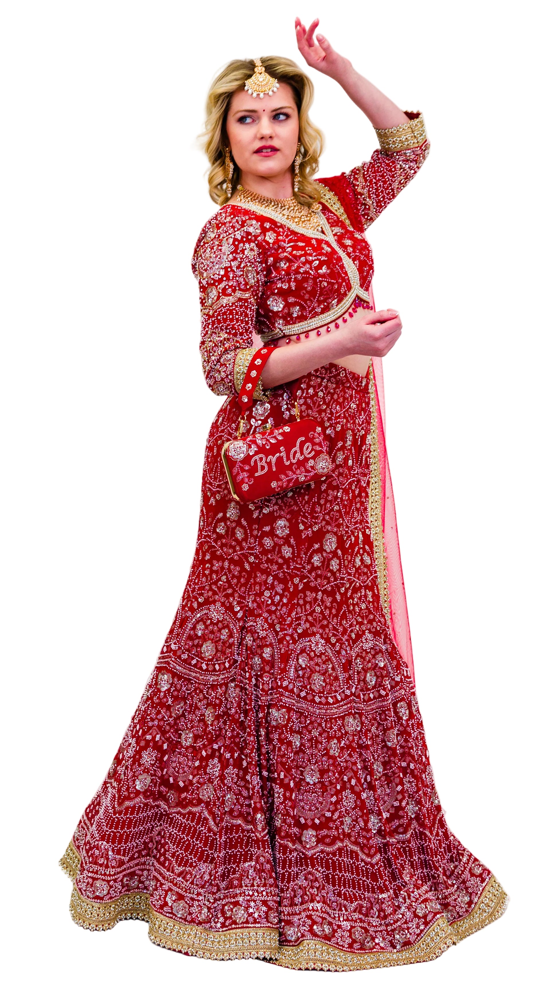 Red Bridal Mermaid Lehnga
