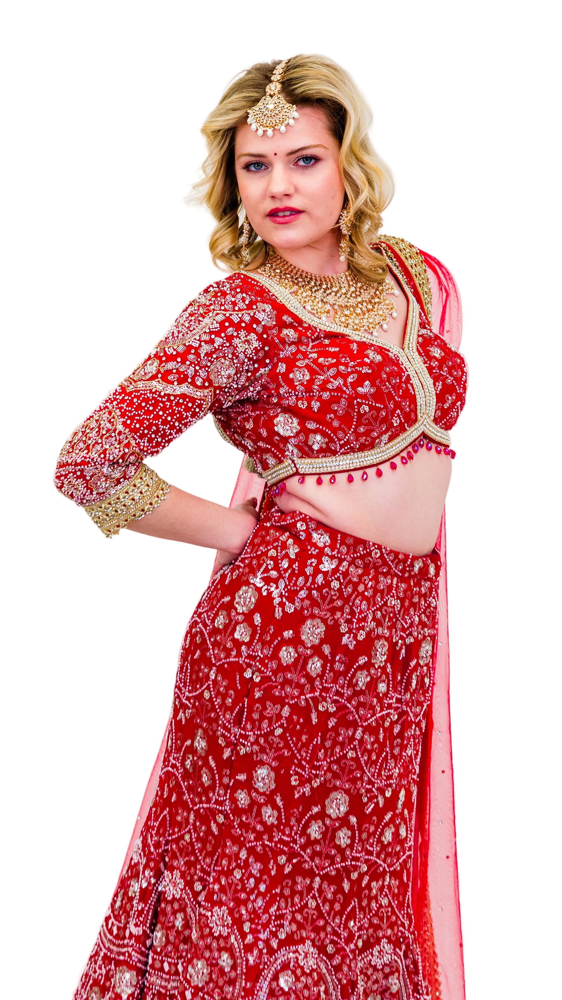 Red Bridal Mermaid Lehnga