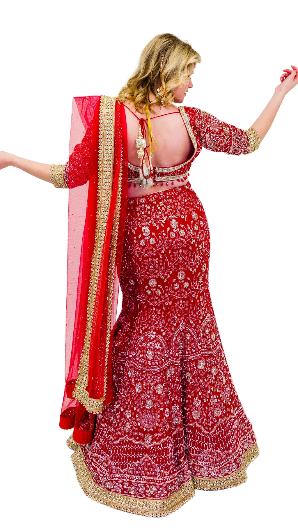 Red Bridal Mermaid Lehnga