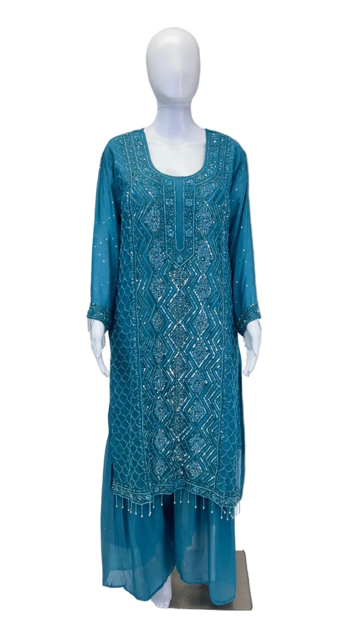 Peacock Blue Sharara Set