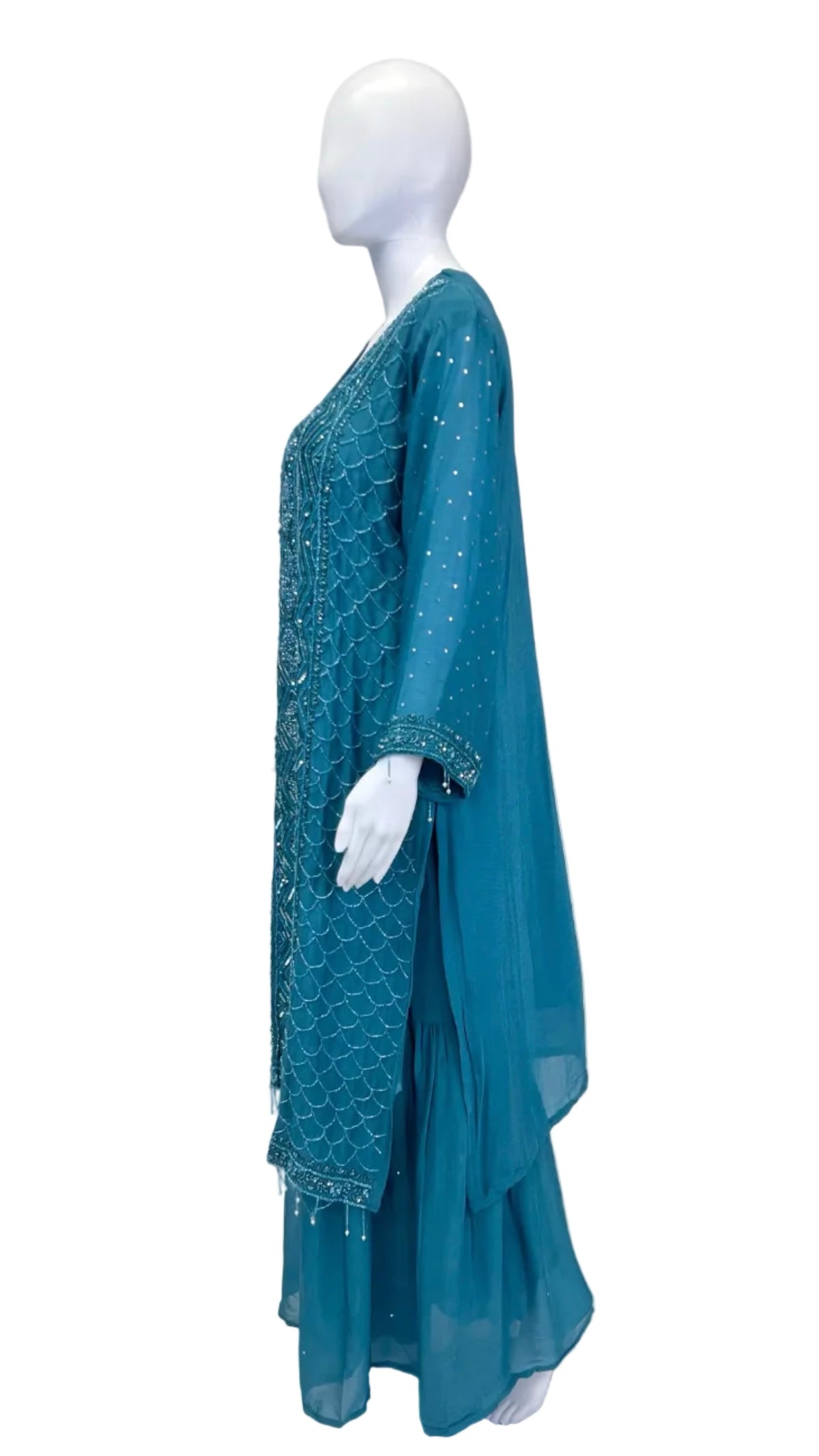 Peacock Blue Sharara Set