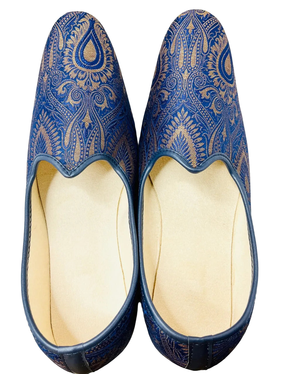 Dark Blue Brocade Shoes