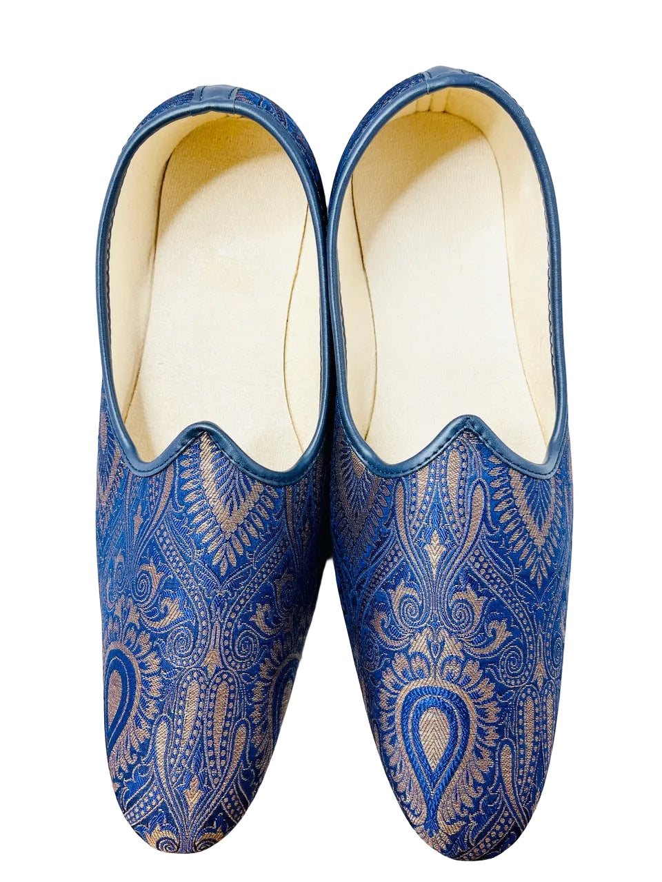 Dark Blue Brocade Shoes