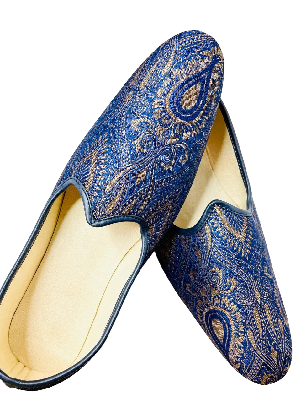 Dark Blue Brocade Shoes