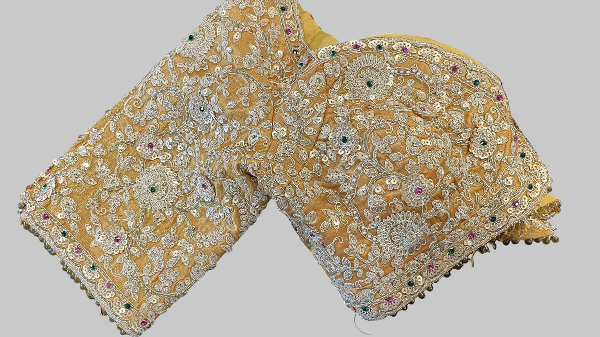Mustard Yellow Tissue Saree