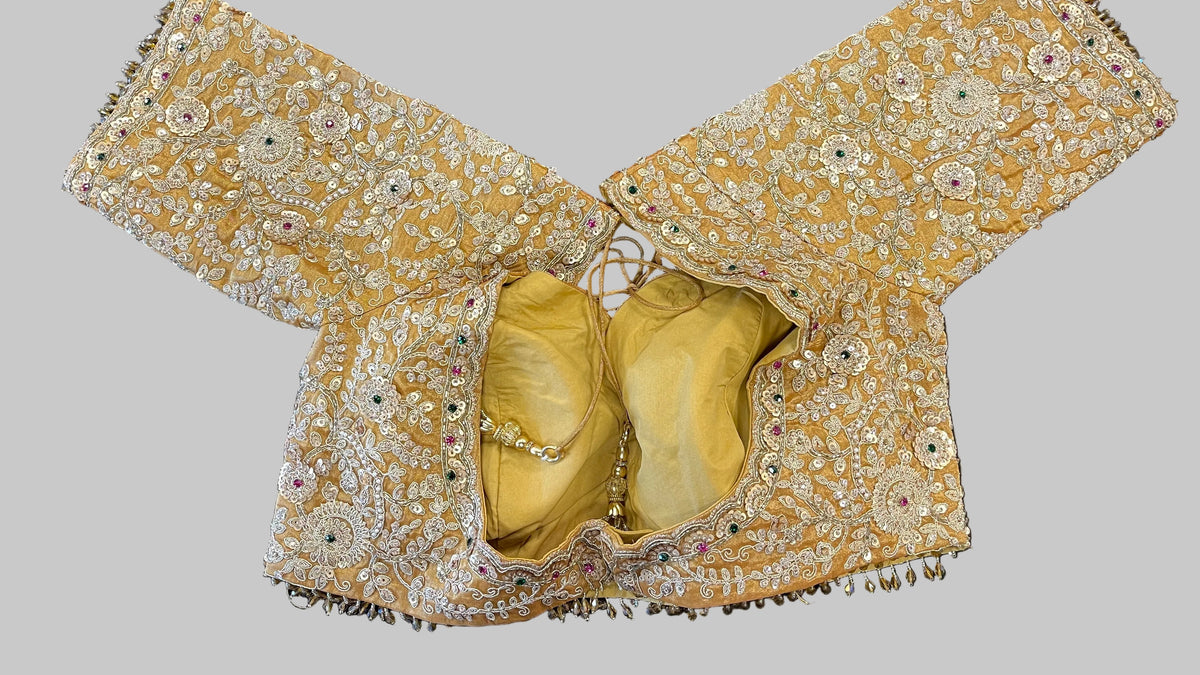 Mustard Yellow Tissue Saree