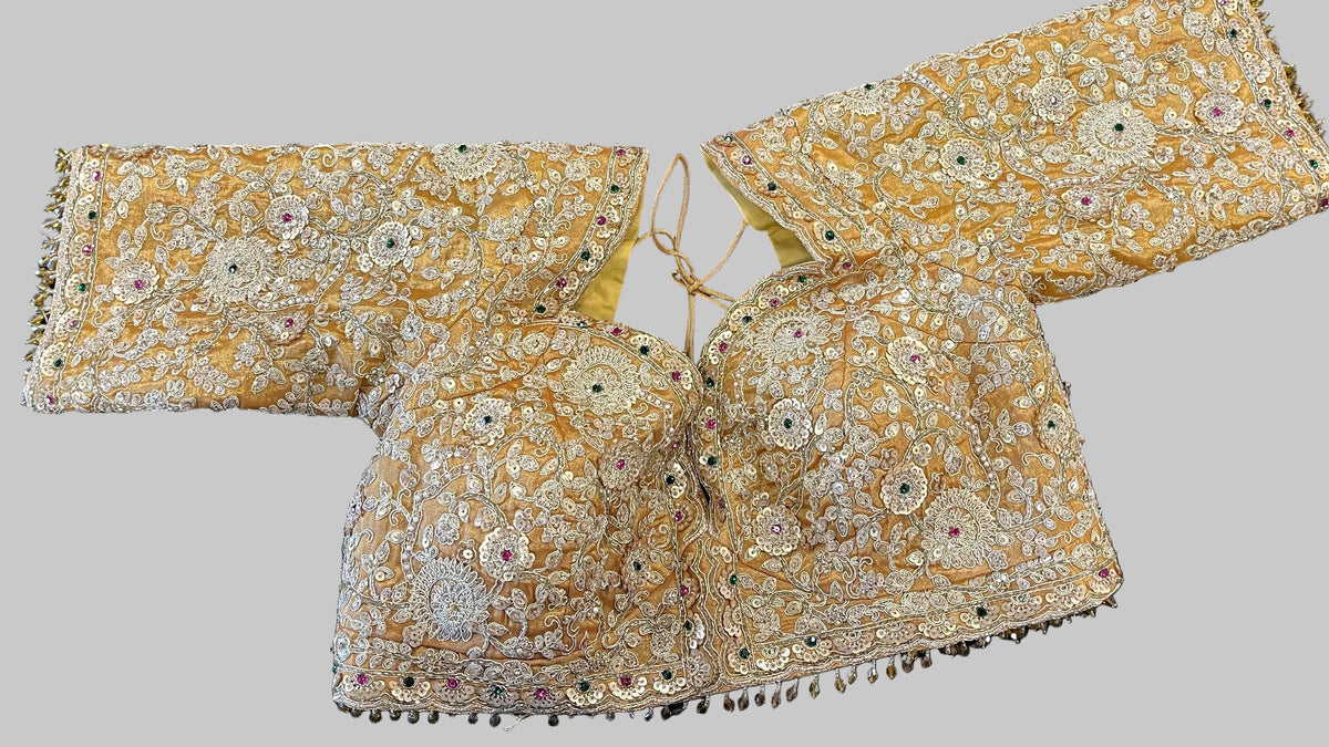 Mustard Yellow Tissue Saree