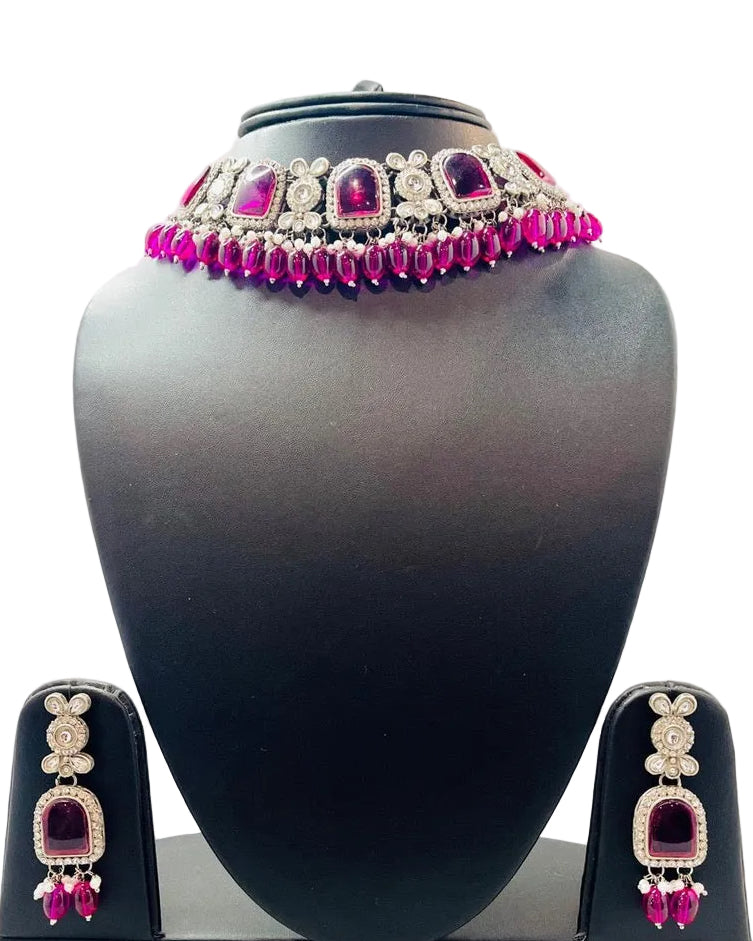 Dark Pink Choker Set