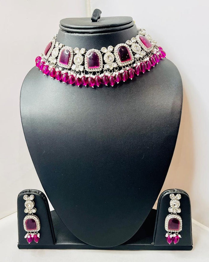 Dark Pink Choker Set