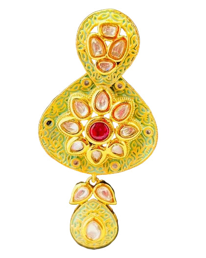 Maroon & Gold Color Set with Earrings