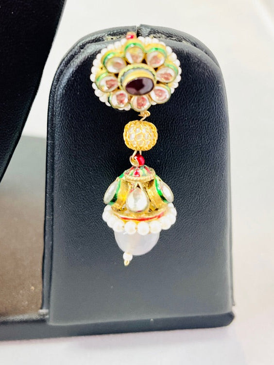 Light Grey & Gold Kundan Set