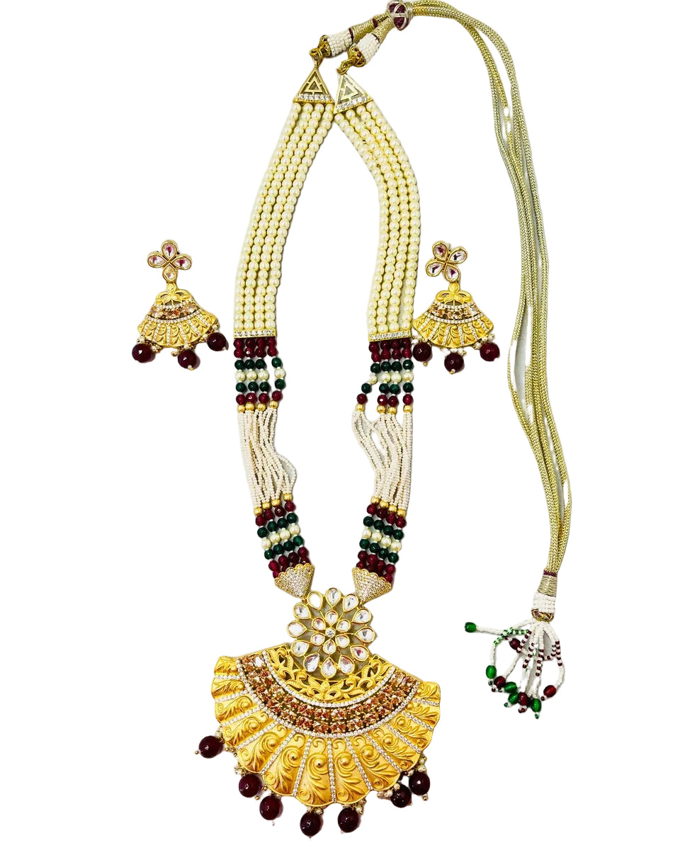 White & Gold Color Kundan Set