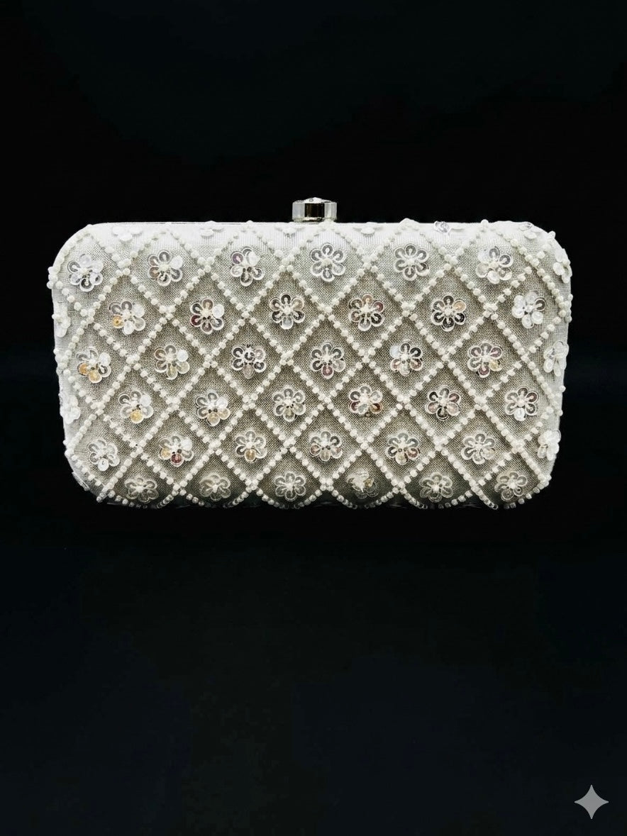 Silve Silk Clutch