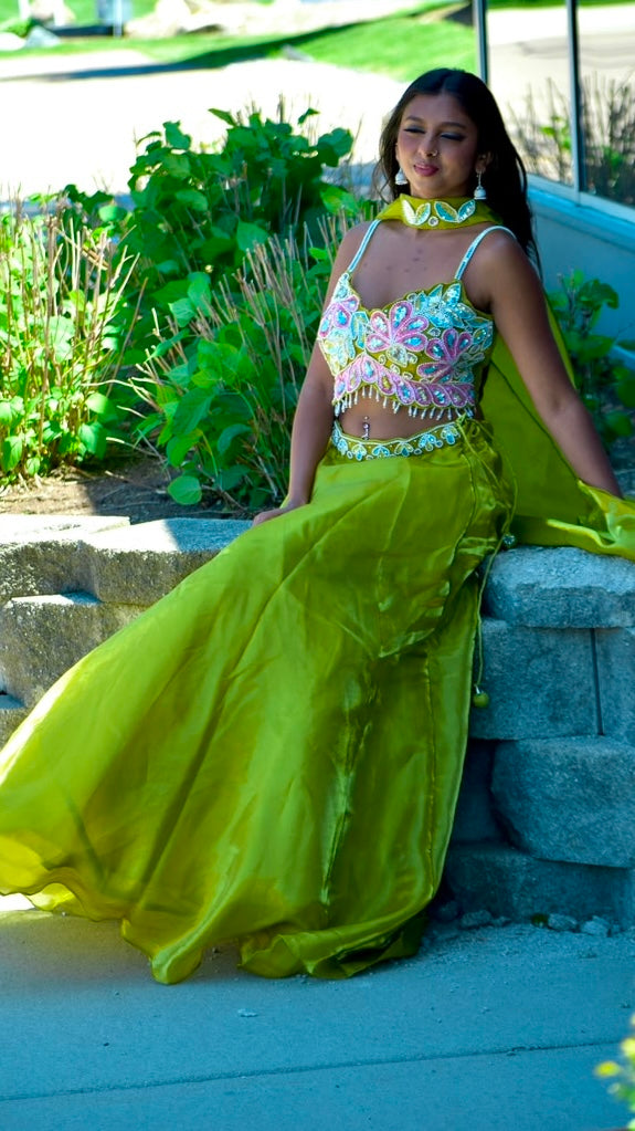 Green Lehnga Set