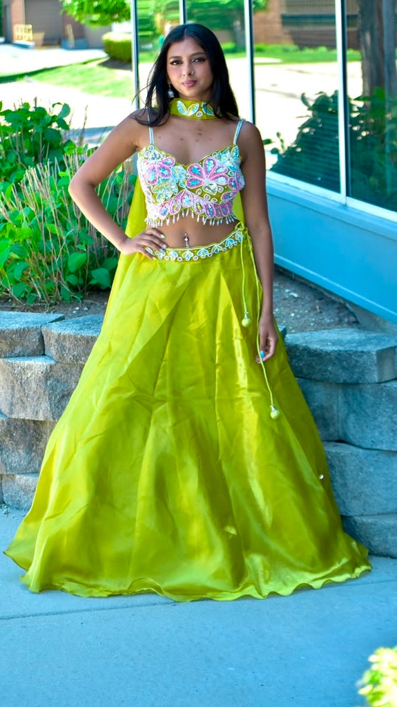 Green Lehnga Set