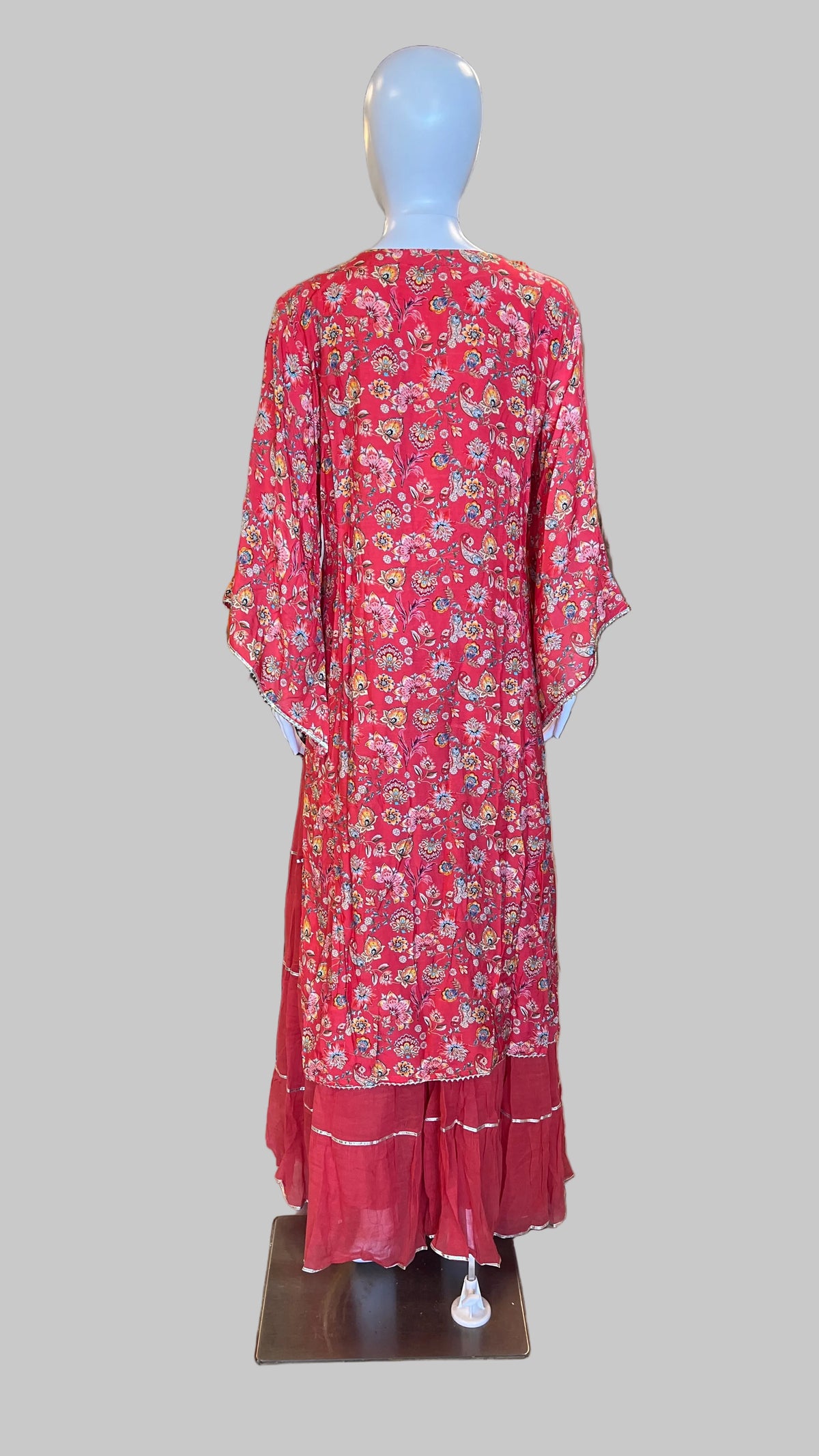 Orange Floral Gown Set
