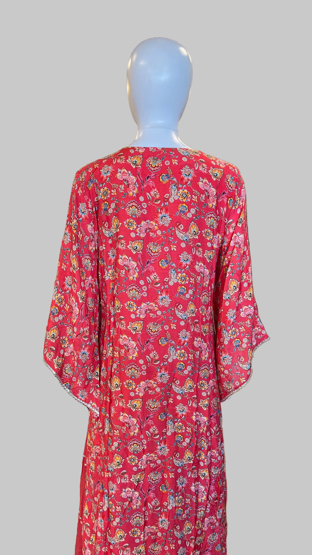 Orange Floral Gown Set