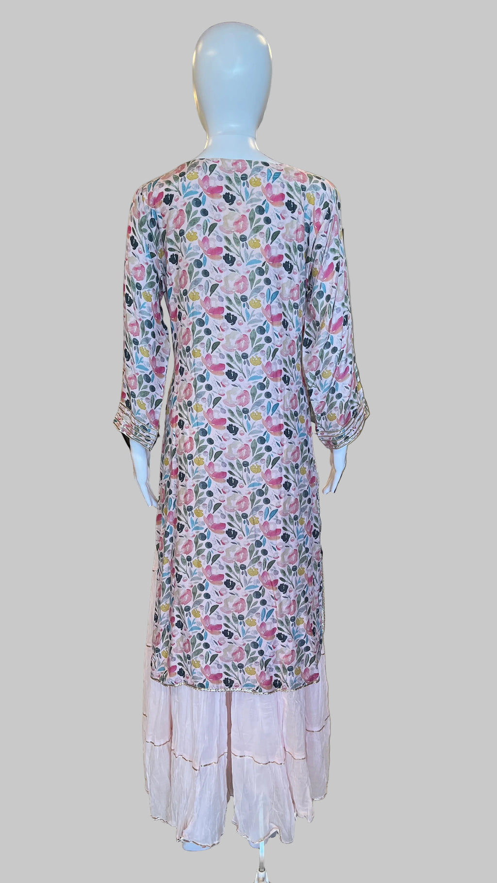 Pink Floral Gown Set
