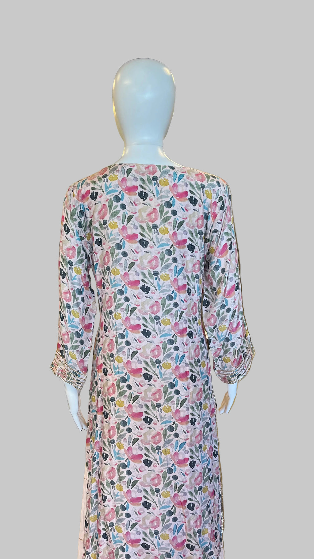 Pink Floral Gown Set