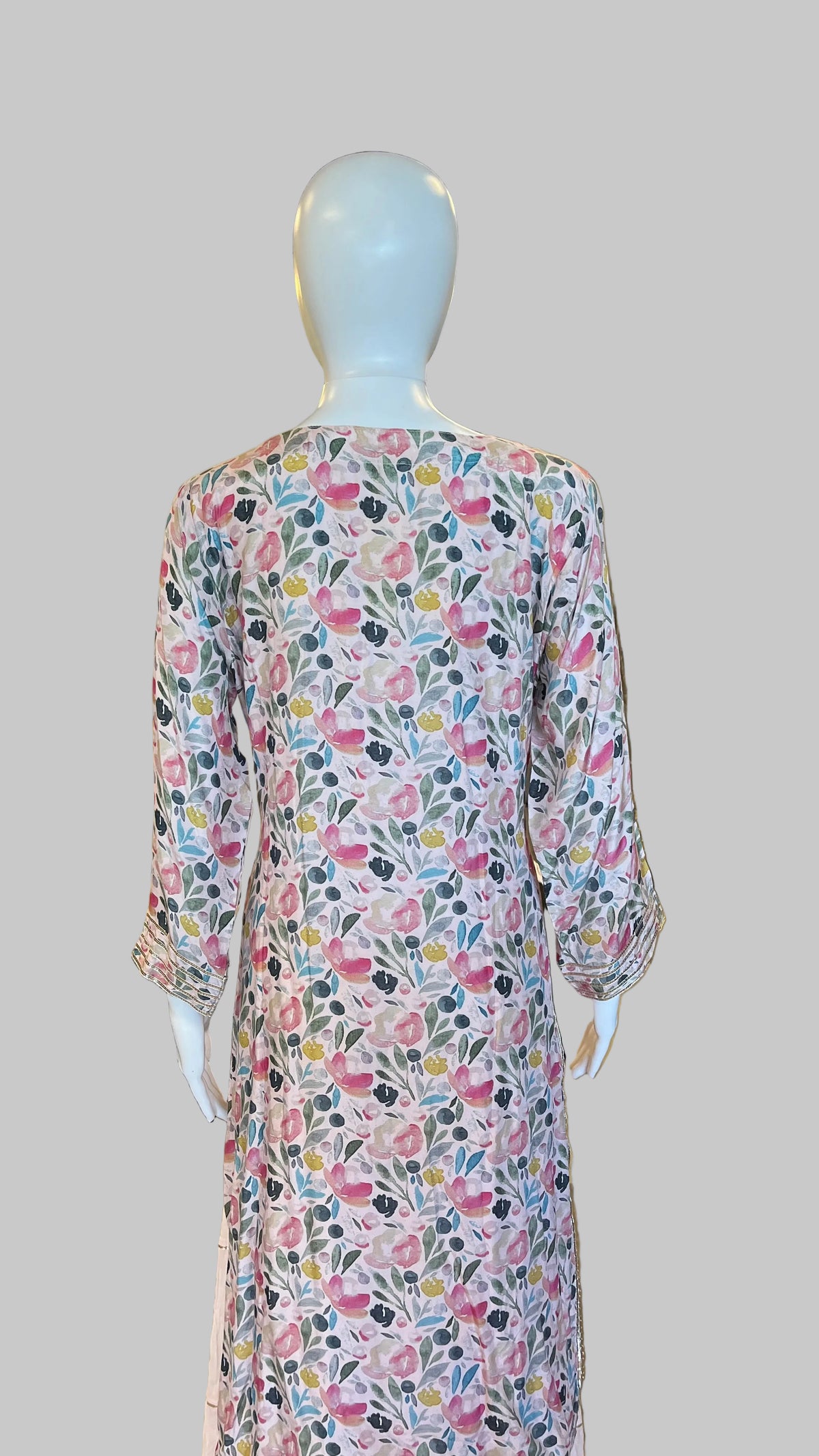 Pink Floral Gown Set