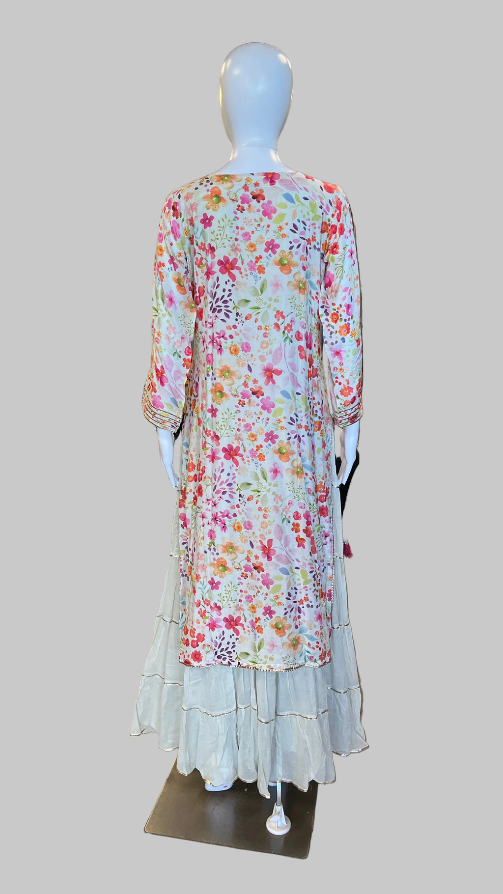 Mint Green Floral Gown Set