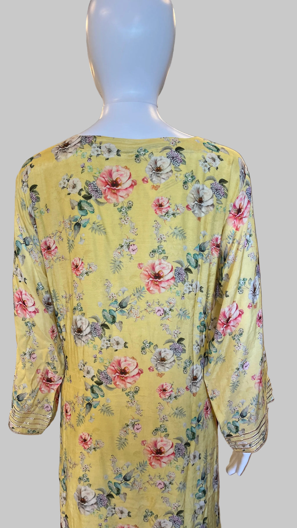 Yellow Floral Gown Set
