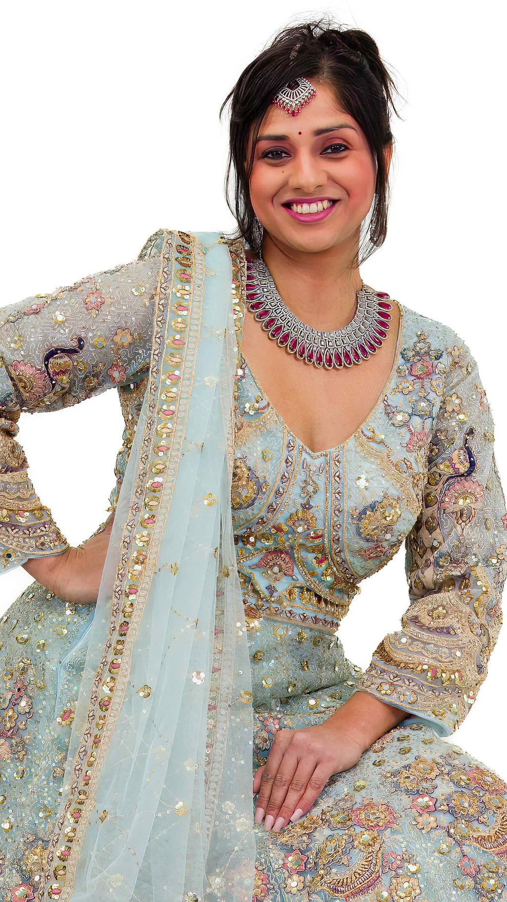 Light Blue Bridal Lehnga