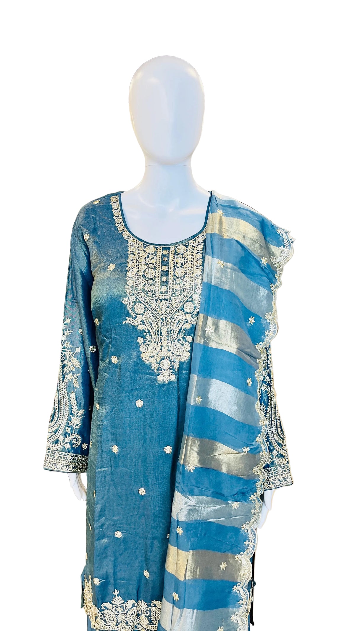 Teal Blue &nbsp;Color Sharara Set